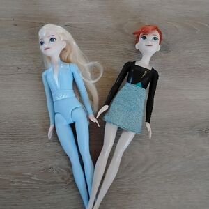 Disney Dolls with Blue and Black Outfits